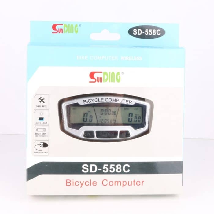 SUNDING SD-558C Fahrradcomputer Drahtlose digitale LCD-Hintergrundbeleuchtung Straßen-Tachometer Stoppuhr-Tachometer – Bild 5