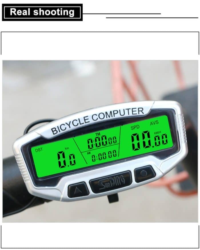 SUNDING SD-558C Fahrradcomputer Drahtlose digitale LCD-Hintergrundbeleuchtung Straßen-Tachometer Stoppuhr-Tachometer – Bild 6
