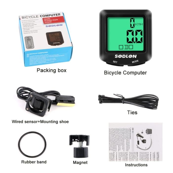 SUNDING SDL-571 LCD-Digitalanzeige Fahrradcomputer Kabelgebunden Wasserdichter Kilometerzähler Fahrrad Tachometer Stoppuhr Reitzubehör Werkzeuge – Bild 5