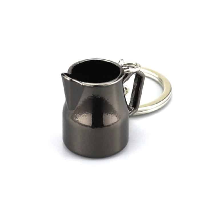 Kreativer Kaffeegerät-Schlüsselanhänger, 3D-Mini-Kaffeekannen-Anhänger aus Metall, Powder Hammer Nickel, Powder Hammer Black, Coffee Pot Black, Coffee Colander Nickel – Bild 1