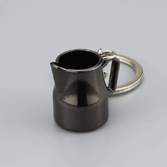 Kreativer Kaffeegerät-Schlüsselanhänger, 3D-Mini-Kaffeekannen-Anhänger aus Metall, Powder Hammer Nickel, Powder Hammer Black, Coffee Pot Black, Coffee Colander Nickel – Bild 2
