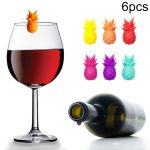 6 teile/satz Wein Glas Silikon Ananas Mark Unterscheidung Party Obst Form Tasse Mark