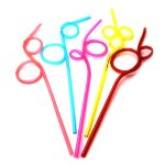 10 PCS Creative Plastic Curved Straws, zufällige Lieferung im Farbstil