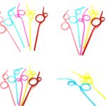 10 PCS Creative Plastic Curved Straws, zufällige Lieferung im Farbstil – Bild 3