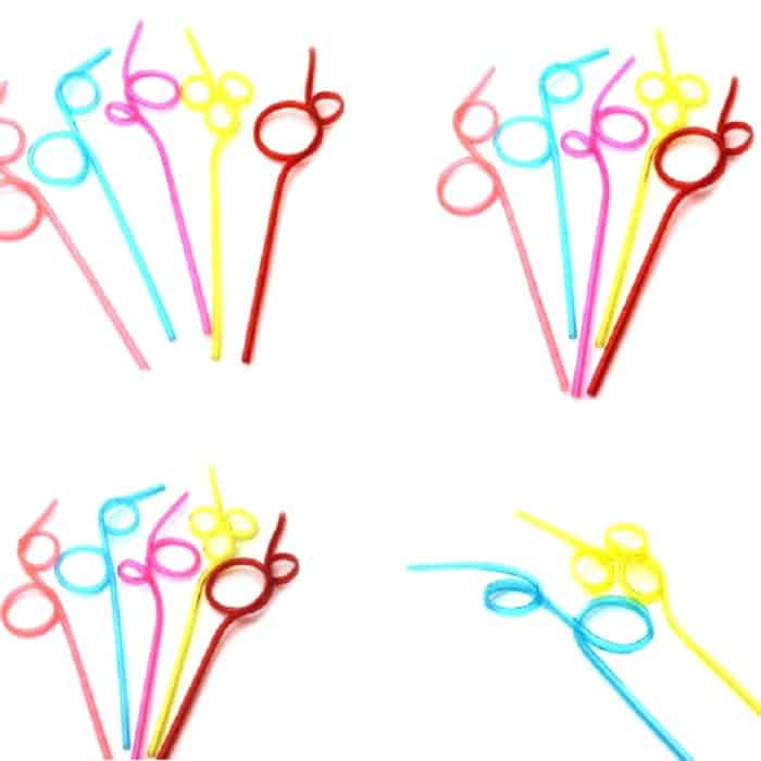 10 PCS Creative Plastic Curved Straws, zufällige Lieferung im Farbstil – Bild 3