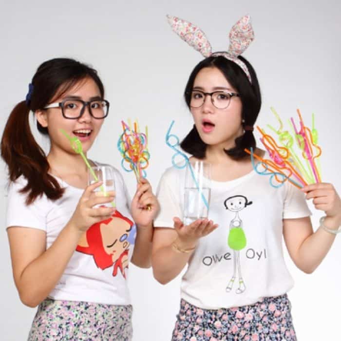 10 PCS Creative Plastic Curved Straws, zufällige Lieferung im Farbstil – Bild 5