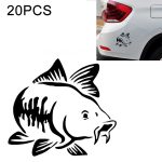 20 Stück Karpfen-Fisch-Form-Fenster-Autoaufkleber, reflektierende Auto-Styling-Dekoration, Carp Fish