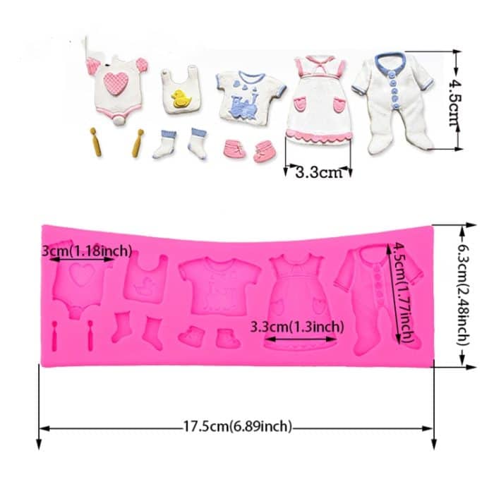 2 PCS Backform Babyschuhe Fondant Kuchenform Kinderkleidung Silikon DIY Schokolade West Point Form – Bild 4