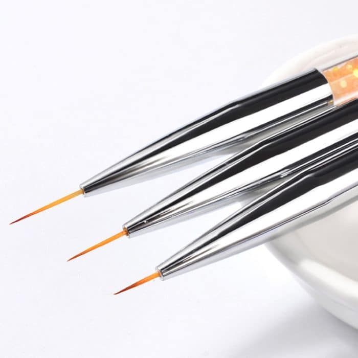 3 STÜCKE Professionelle Nagelgriff Liner Pinsel Hand Draw Kit Tipps Zeichnen Linie Malwerkzeuge Maniküre Nail Art Dekoration – Bild 2