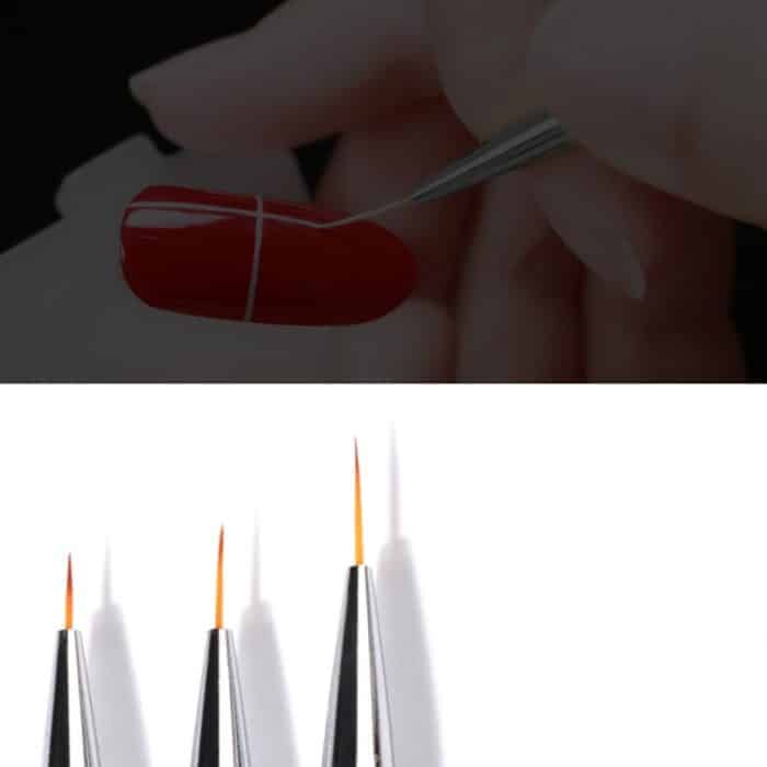 3 STÜCKE Professionelle Nagelgriff Liner Pinsel Hand Draw Kit Tipps Zeichnen Linie Malwerkzeuge Maniküre Nail Art Dekoration – Bild 4
