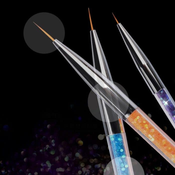 3 STÜCKE Professionelle Nagelgriff Liner Pinsel Hand Draw Kit Tipps Zeichnen Linie Malwerkzeuge Maniküre Nail Art Dekoration – Bild 6