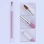 3-teiliges Nagelpinsel-Set mit rosafarbenem Griff, UV-Gellack, Acrylmalerei, Liner, Nagelhautentferner, Maniküre, Nagelkunstwerkzeug – Bild 2