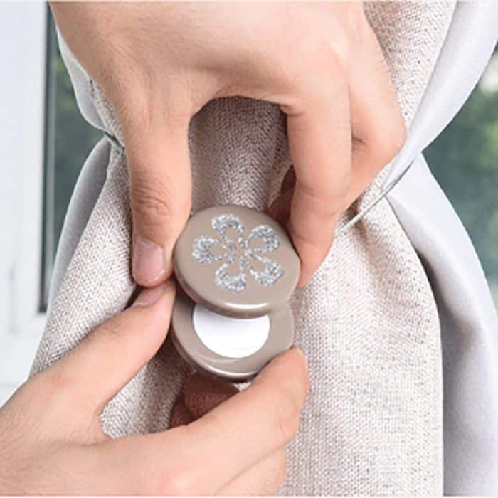 2 Stück einfache, moderne Magnetdraht-Vorhangschnalle, magnetisch, kostenlose Installation, Vorhanggurt, Krawattendraht, Vorhanghaken – Bild 6