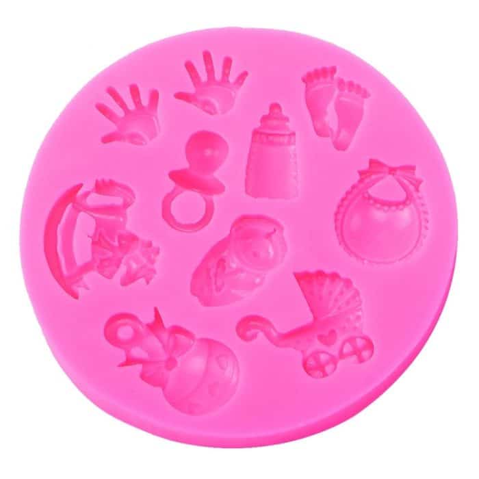 2 PCS Baby Hand Fußform DIY Form Fondant Silikon Kuchen Schokolade Form Backwerkzeug – Bild 1