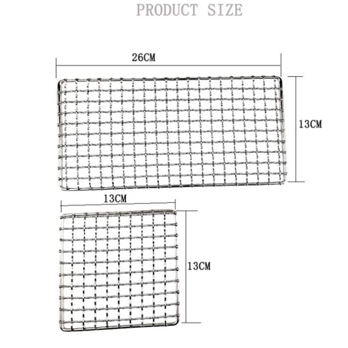 Outdoor Camping Pot Rack Square 304 Edelstahl Barbecue Mesh Einfache Holz Kaminofen Barbecue Grill – Bild 7