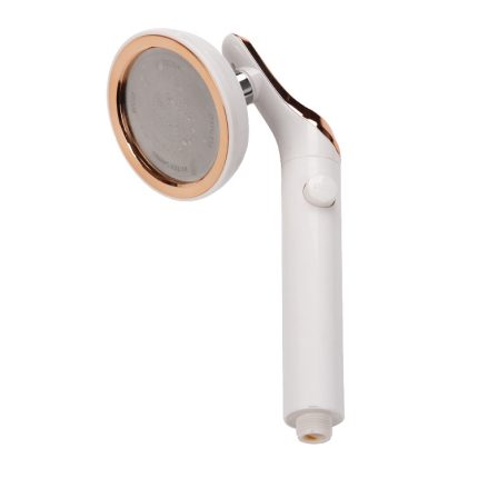 Universeller, unter Druck stehender One-Touch-Wasserstopp-Handbrausekopf, White Color Gold, Silver Color Gold