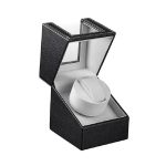 Einzeluhrenbox aus Leder, Elektromotor-Uhrenschüttler, automatischer Uhrenschüttler, US-Stecker, Single, Black Leather, Single, Brown Leather – Bild 2