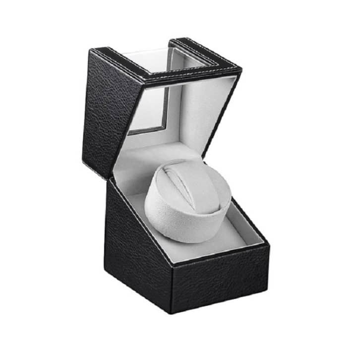 Einzeluhrenbox aus Leder, Elektromotor-Uhrenschüttler, automatischer Uhrenschüttler, US-Stecker, Single, Black Leather, Single, Brown Leather – Bild 2