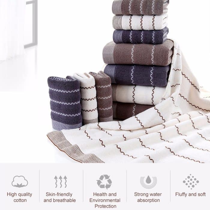 32-strängiges Baumwollwellen-Badetuch, saugfähig und langlebig – Bild 3