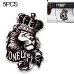 5 PCS YJZT One Love Lion Crown PVC-Tierautoaufkleber, Größe: 10x15,3 cm