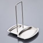 Edelstahl Pan Pot Rack Abdeckung Deckel Rest Stand Löffelhalter Home Küche Zubehör