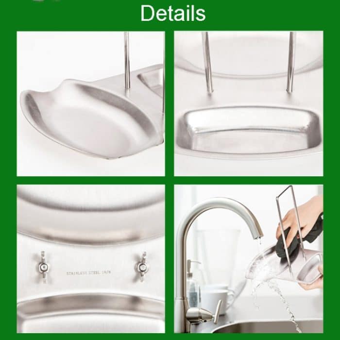Edelstahl Pan Pot Rack Abdeckung Deckel Rest Stand Löffelhalter Home Küche Zubehör – Bild 5