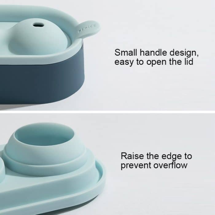 Eiskugelform, lebensmittelechtes Silikon, Eisgitter, Doppelkugel-Eisherstellungsform, Ball Shape(Blue), Ball Shape(Green, Ball Shape(Gray) – Bild 3