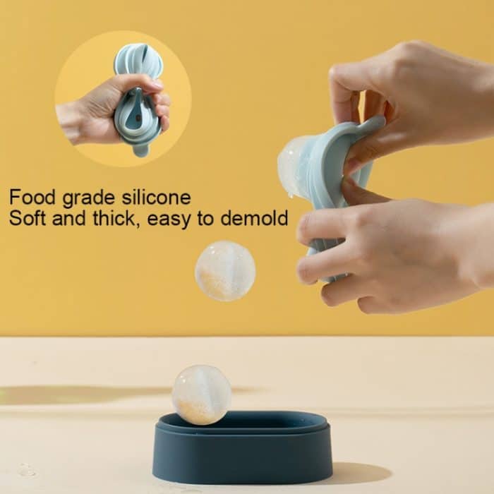 Eiskugelform, lebensmittelechtes Silikon, Eisgitter, Doppelkugel-Eisherstellungsform, Ball Shape(Blue), Ball Shape(Green, Ball Shape(Gray) – Bild 4
