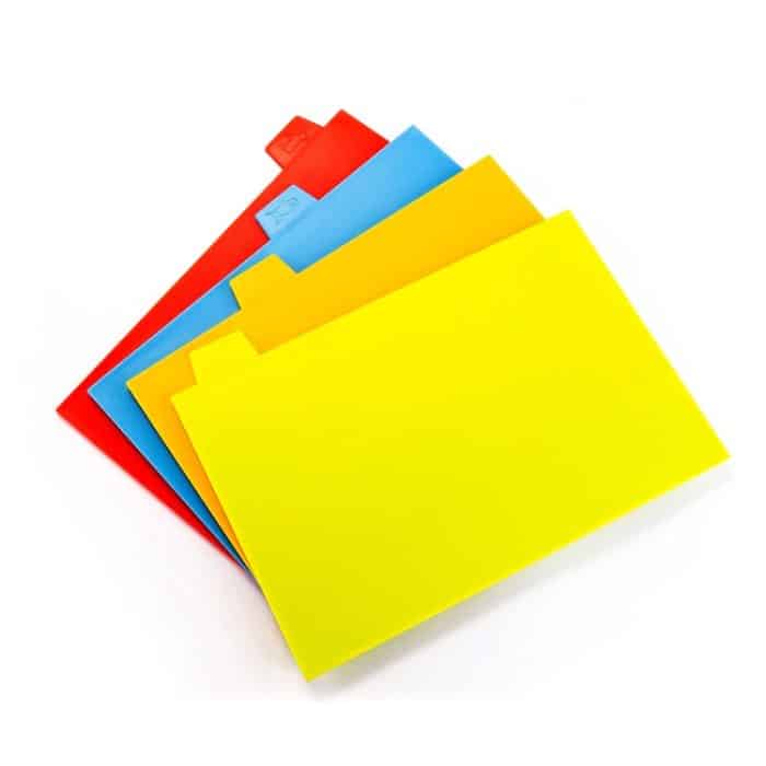 4-in-1-klassifiziertes Schneidebrett, multifunktionales Haushalts-Obst-Schneidebrett-Set aus Kunststoff, 4 in 1 Square – Bild 3