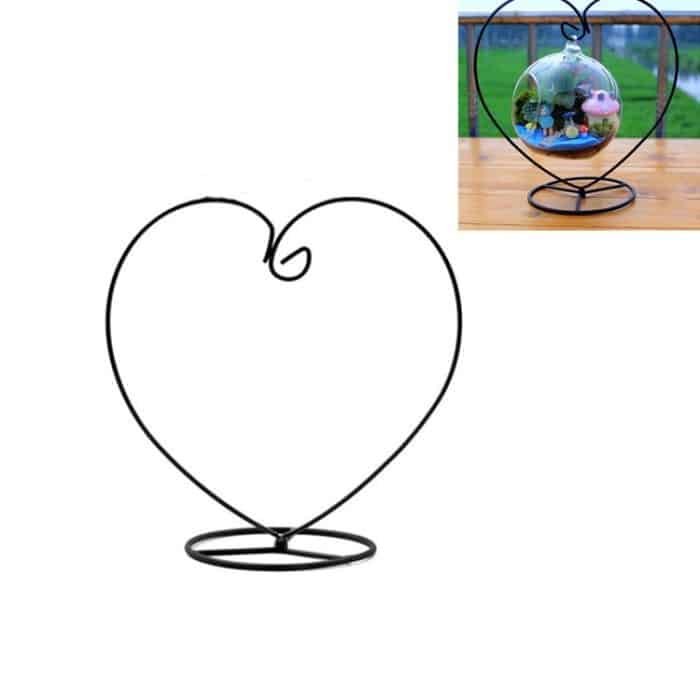 TBD01287719.jpg Herzförmiger Blumenständer Eisenrahmen Micro Landscape Ecological Bottle Shelf – Bild 1