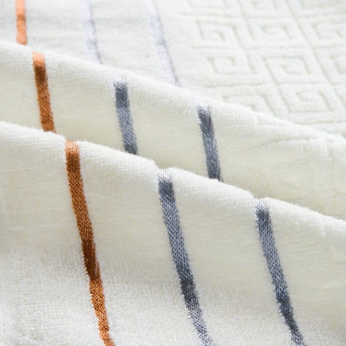 3-teiliges Handtuch-Badeset aus karierter Baumwolle – Bild 5