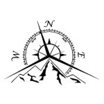 5 Stück NSWE Fashion Mountains Compass Rose Aufkleber Nautischer Kompass Navigieren Autoaufkleber, Größe: 13,7 x 9,4 cm, 5 PCS Black, 5 PCS  Silver – Bild 2