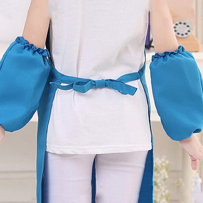 Kinder Cartoon Frosch Muster Schürze Zeichnung Ärmel Malerei Kleidung, Pink Small, Pink Large, Dark Red Small, Blue Cuff One Size – Bild 2