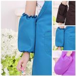 Kinder Cartoon Frosch Muster Schürze Zeichnung Ärmel Malerei Kleidung, Pink Small, Pink Large, Dark Red Small, Blue Cuff One Size – Bild 4