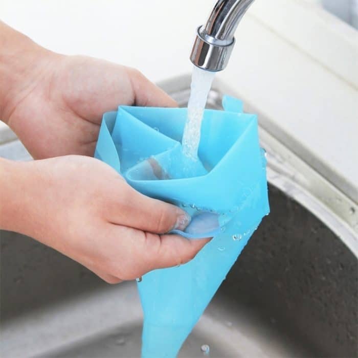 4 Stück Silikon-Icing-Piping-Creme-Spritzbeutel-Düsen-DIY-Kuchendekorationswerkzeuge, Cream Pastry Bag(Blue), Cream Pastry Bag(White), Cream Pastry Bag(Pink), Cream Pastry Bag(Green) – Bild 3