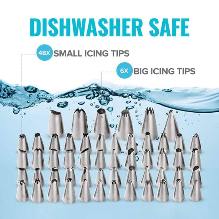 106-in-1 Kuchen-Drehteller-Set, Edelstahl-Dekorationsmund, Kuchendekorations-Backwerkzeug, 106 PCS/Set Purple, 106 PCS/Set Blue – Bild 2