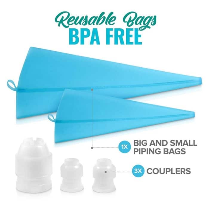 106-in-1 Kuchen-Drehteller-Set, Edelstahl-Dekorationsmund, Kuchendekorations-Backwerkzeug, 106 PCS/Set Purple, 106 PCS/Set Blue – Bild 4