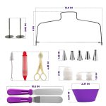 106-in-1 Kuchen-Drehteller-Set, Edelstahl-Dekorationsmund, Kuchendekorations-Backwerkzeug, 106 PCS/Set Purple, 106 PCS/Set Blue – Bild 9