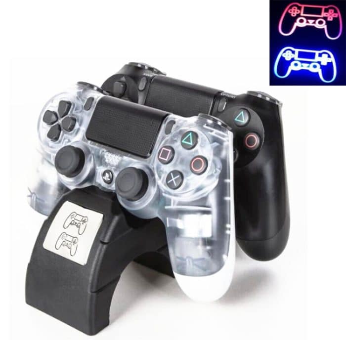 TBD01455672.jpg Für PlayStation 4 / PS4 Pro / PS4 Slim Wireless Controller LED-Anzeige Ladegerät Doppelgriff Dual USB-Ladedockstation Stand – Bild 1