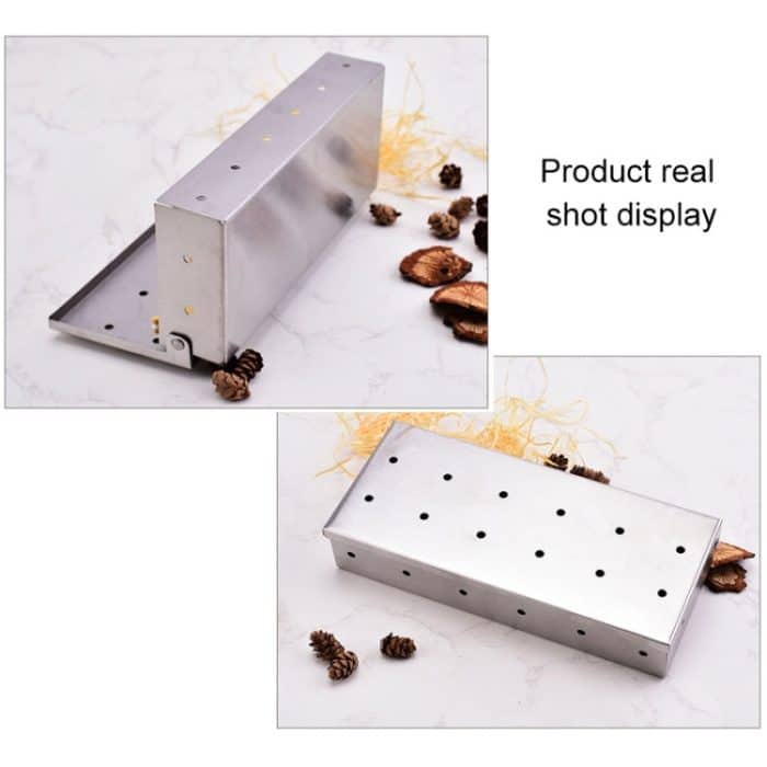 Edelstahl-Rauchbox Holzhackschnitzel-Grill-Rauchbox – Bild 6