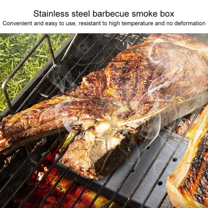 Edelstahl-Rauchbox Holzhackschnitzel-Grill-Rauchbox – Bild 9