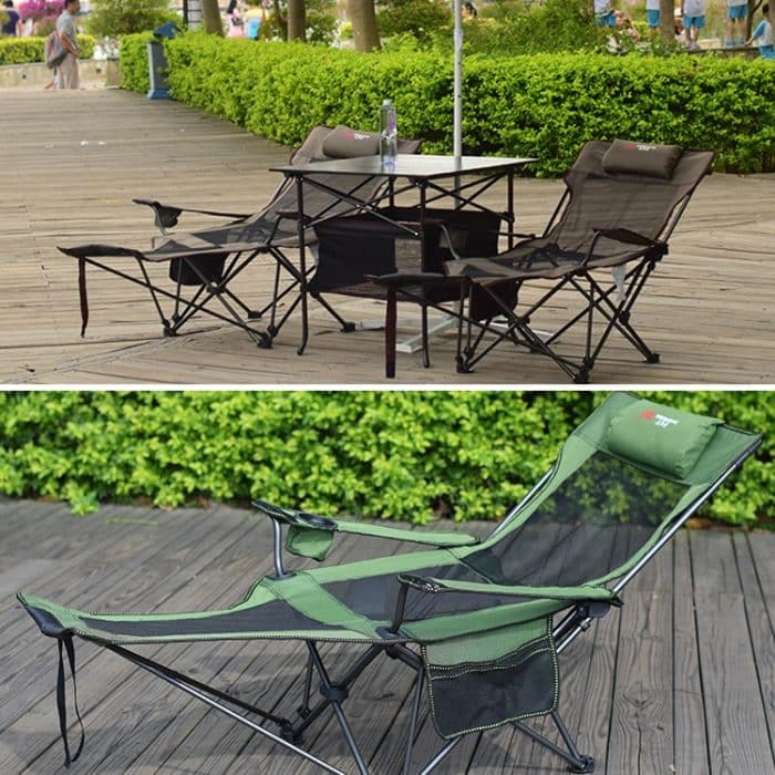 Tragbare Outdoor Klappliege Wild Angeln Camping Freizeit Hocker Edelstahl Klapp Strand Stuhl Möbel – Bild 7