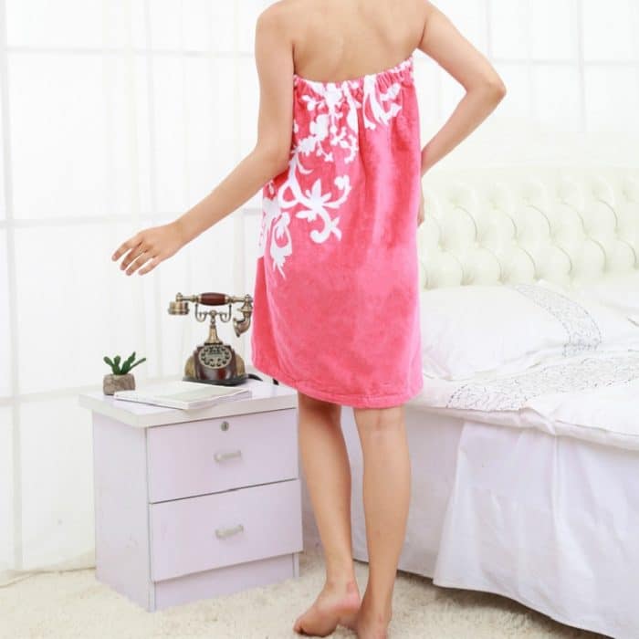 Mit Klettverschluss verstellbares Strand-Badetuch für den Schönheitssalon, mit Baumwolle umwickeltes Brustbadetuch für Männer und Frauen – Bild 4