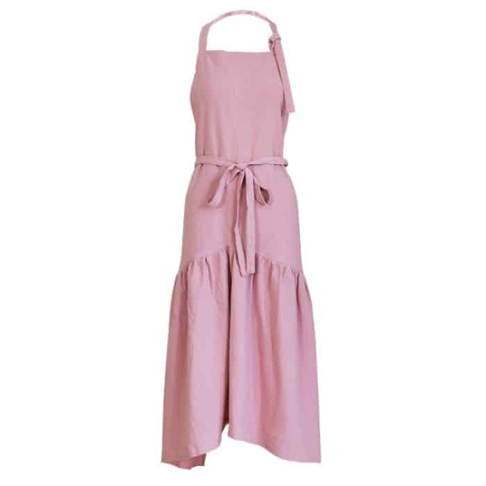 Lange Slim-Fit-Schürze aus Baumwollleinen mit Fischschwanz, Floristen-Maniküre-Shop-Overall – Bild 2