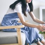 Lange Slim-Fit-Schürze aus Baumwollleinen mit Fischschwanz, Floristen-Maniküre-Shop-Overall – Bild 5