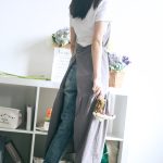 Lange Slim-Fit-Schürze aus Baumwollleinen mit Fischschwanz, Floristen-Maniküre-Shop-Overall – Bild 7