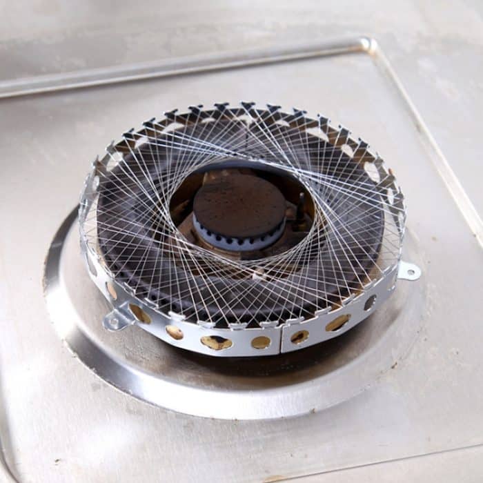 2 PCS Edelstahl-Gaskreis für Gaskocher Feuerfestes winddichtes Gas Energiesparhaube Küchenzubehör – Bild 5