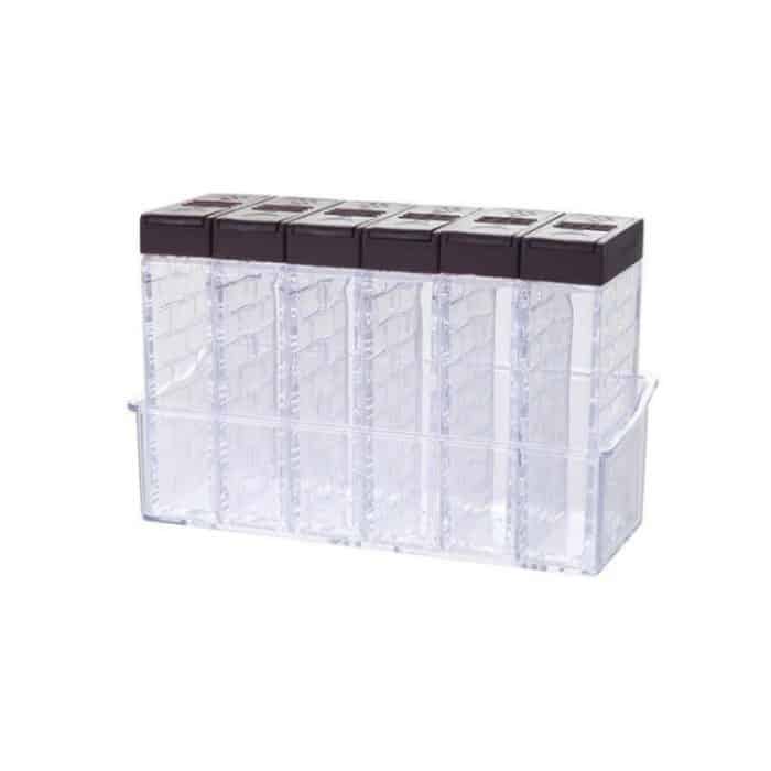 6 Stück Gewürzbox PP Salz Pfeffer Gläser Box Küche Gewürz Aufbewahrungsflaschen – Bild 1