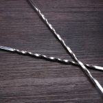 2 PCS Edelstahl Langgriff Gabel Löffel Cocktail Eisrührer Doppelkopf Weinmischstab – Bild 5