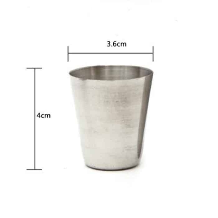 2 Sets Outdoor Mini Edelstahl Kleines Weinglas Wandern Camping Reisen Tragbares Trinkbecher-Set mit Ledertasche, Small 30ml Travel Portable Drinking Cup – Bild 7
